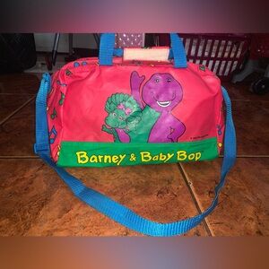 Vintage 1992 Barney and Baby Bop Kid’s Duffel Bag Vinyl Tote